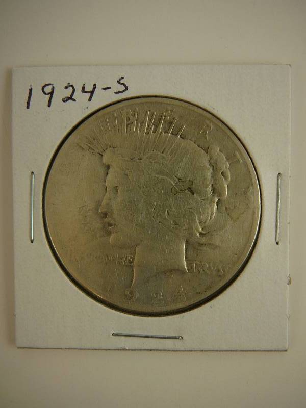lot 45 image: 1924 S Peace Silver Dollar