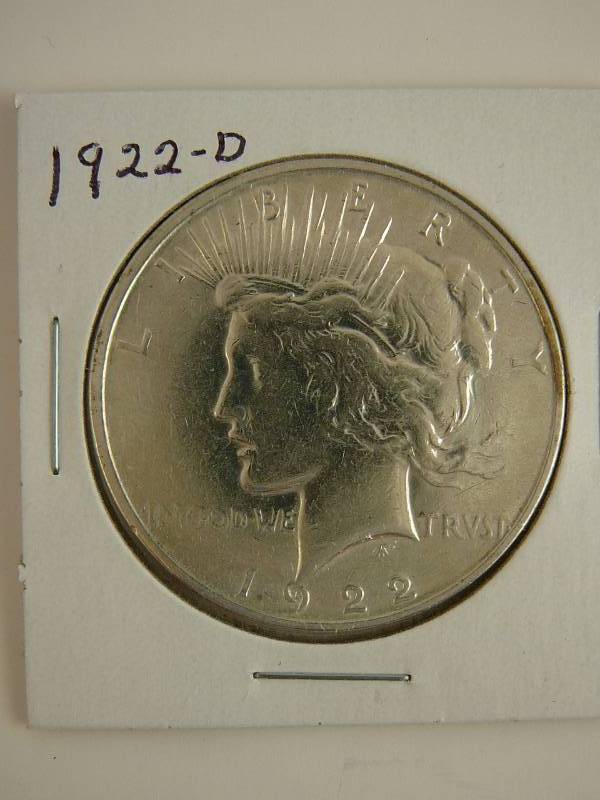 lot 53 image: 1922 D Peace Dollar