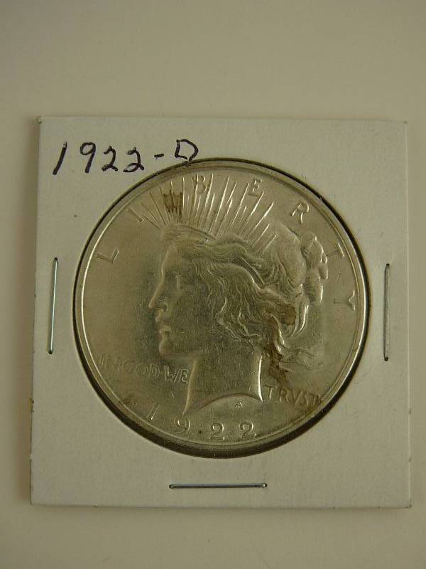 lot 56 image: 1922 D Peace Dollar