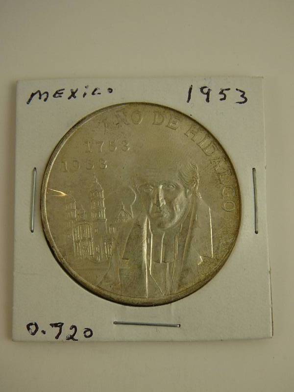 lot 58 image: 1953 Mexicanos .720 Ley Peso 27 79g