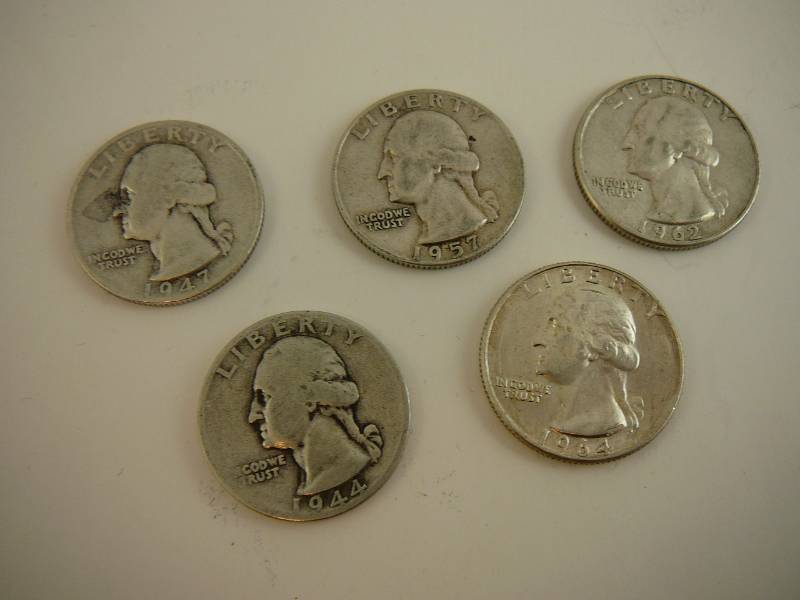 lot 84 image: 5- Washington Quarters
