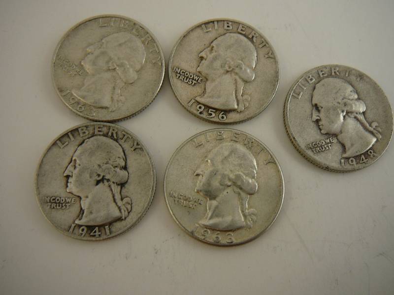 lot 85 image: 5- Washington Quarters