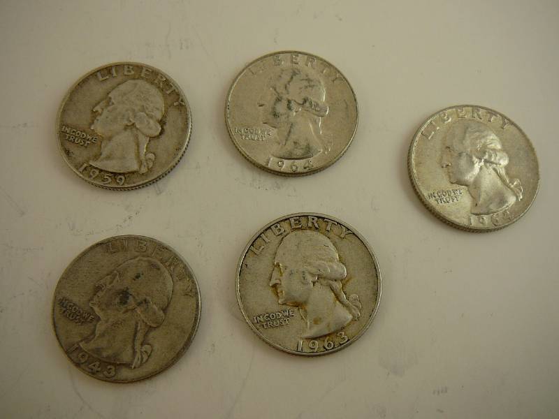 lot 86 image: 5- Washington Quarters