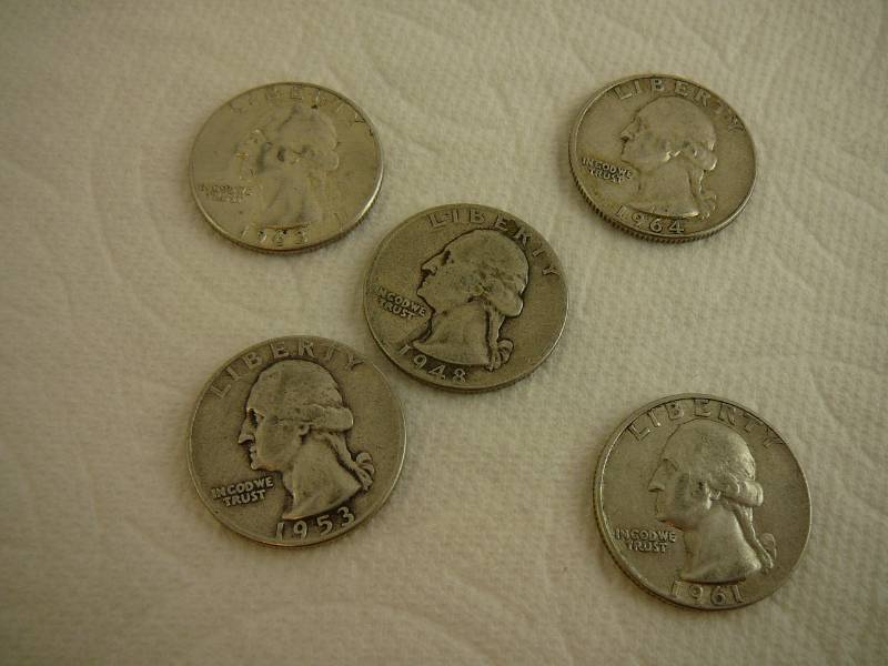 lot 87 image: 5- Washington Quarters