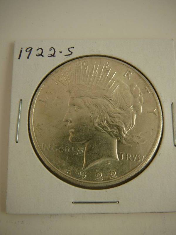 lot 91 image: 1922S Peace Silver Dollar