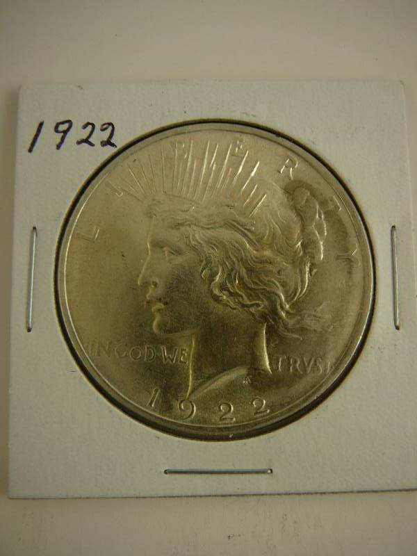 lot 93 image: 1922 Peace Silver Dollar