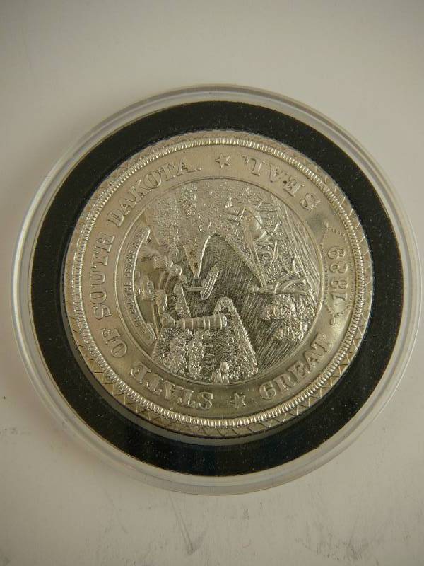 lot 95 image: 1889 .999 1 oz fine Silver State of South Dakota