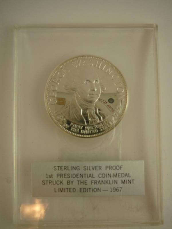 lot 97 image: Sterling Silver Proof 1st Presidential Coin Medal