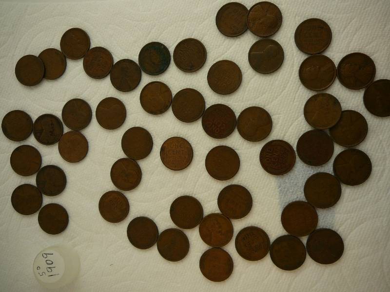 lot 104 image: 50- 1909 Liberty Pennies