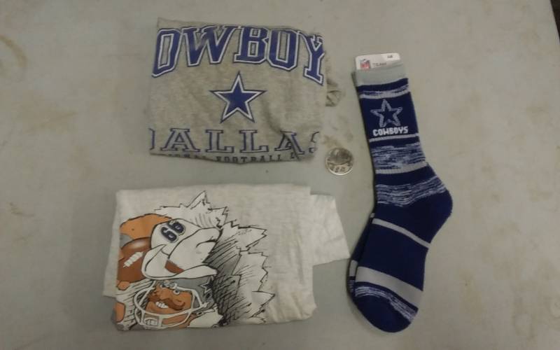 lot 6 image: Lot Of Cowboys New Socks, 2 T-Shirts