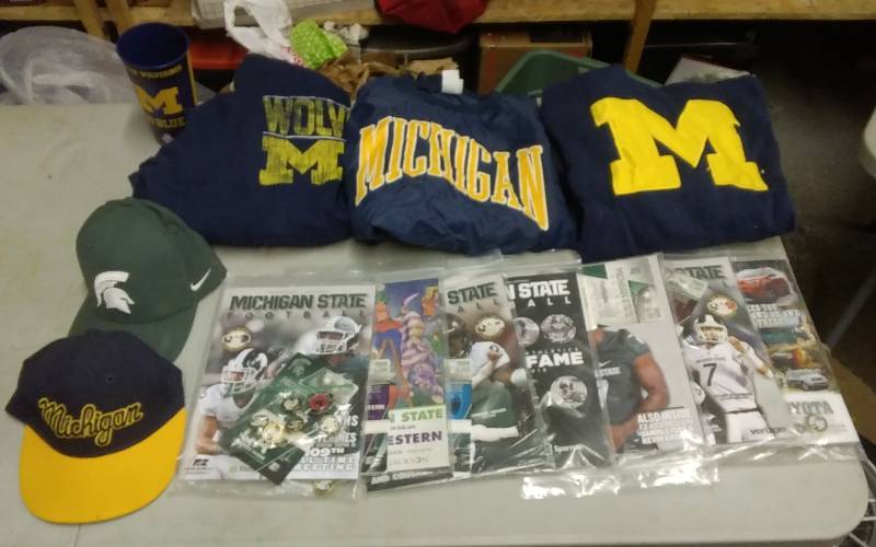 lot 9 image: Lot Of Michigan Football Apparel & Collectibles