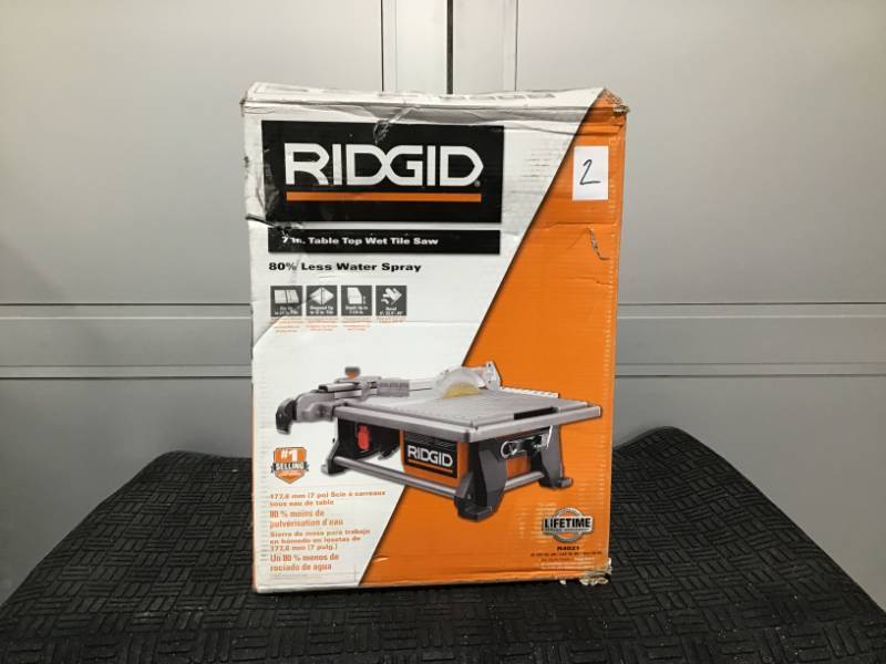 lot 2 image: RIDGID 6.5 Amp Corded 7 in. Table Top Wet Tile Saw