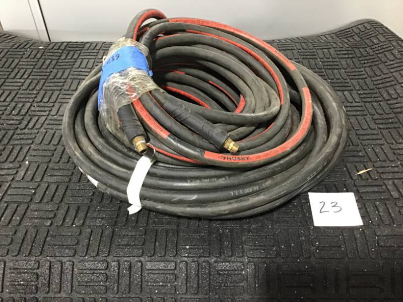 lot 23 image: Lot of 2 air compressor hose 38 Inch, various length