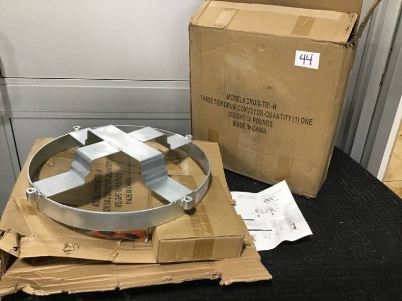 lot 44 image: 2-Vestil 900lb Multi-pupose 3 Tier Drum Dolly- Lot of 2