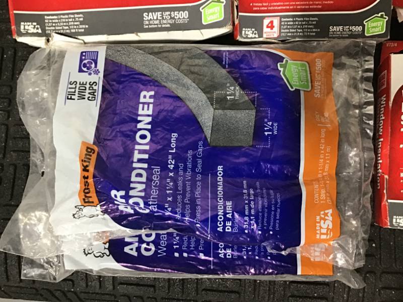 lot 71 image: Frost King 12 item lot Includes AC Covers, AC Weathersealing, Window Shrink Wrap kits