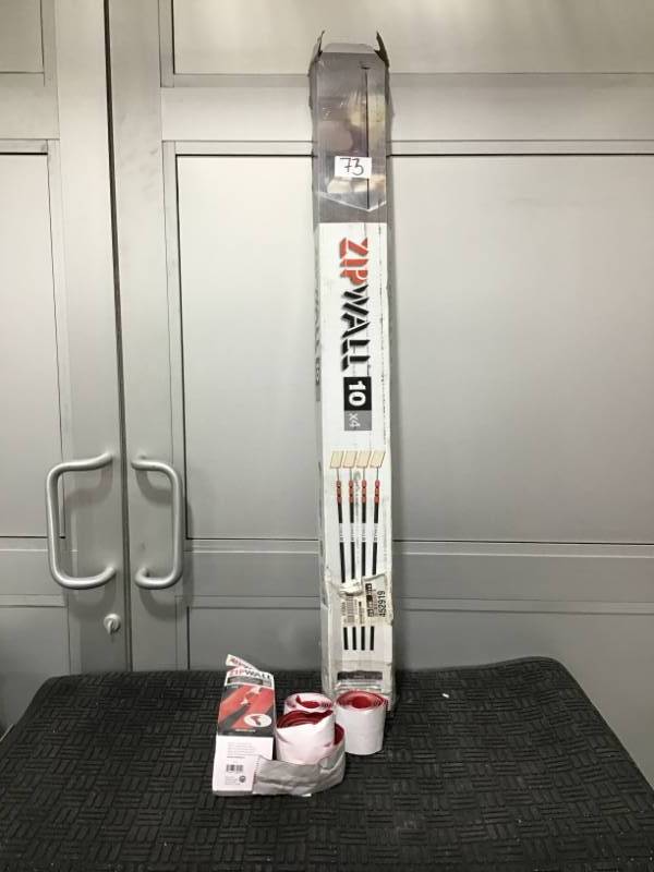 lot 73 image: ZipWall 10x4 and 3 rolls of Zipwall Zipper- Store ReturnOpen Box
