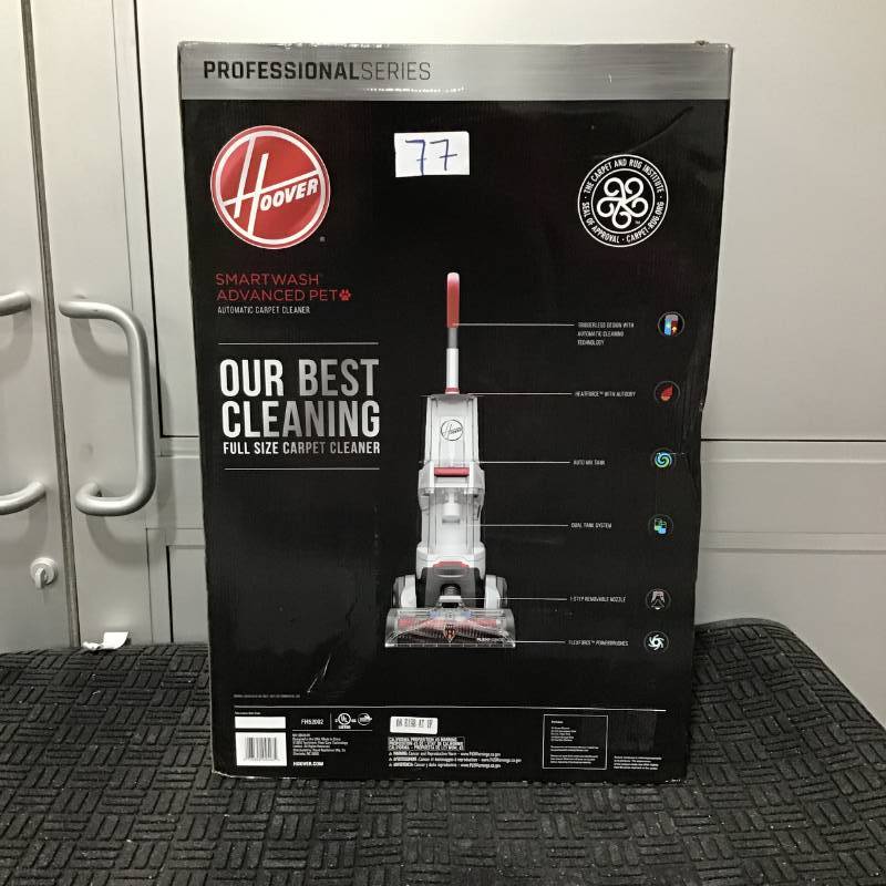 lot 77 image: Hoover Professional Series SmartWash Advanced Automatic Upright Pet Carpet Cleaner- Store ReturnOpen Box, Untested