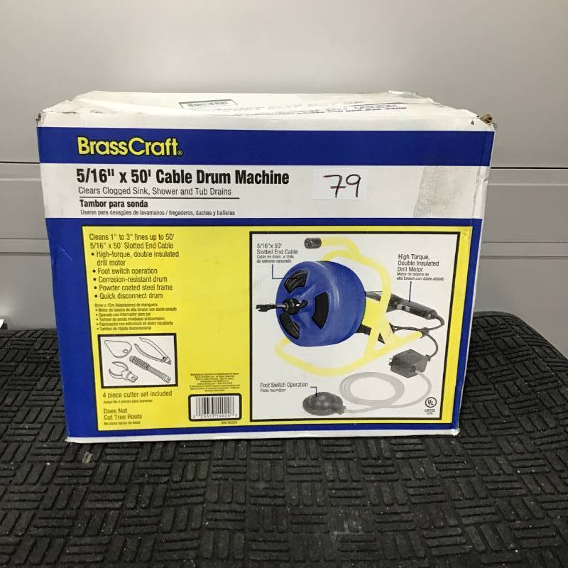 lot 79 image: BrassCraft Cable Drum Machine 516 x 50 Store ReturnOpen Box