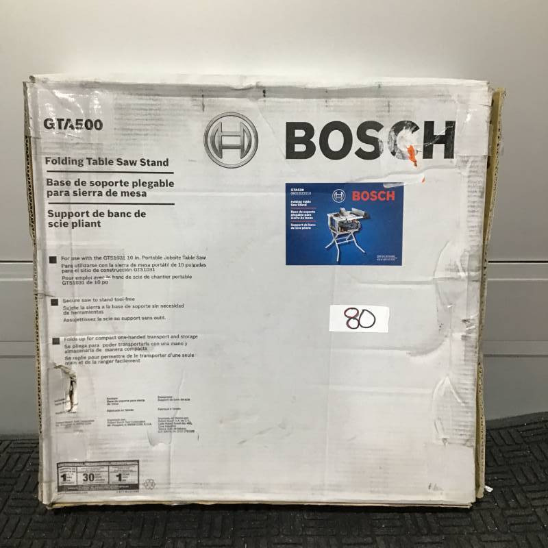 lot 80 image: Bosch Portable 10 in. Table Saw Folding Stand Compatible with GTS1031- Open Box