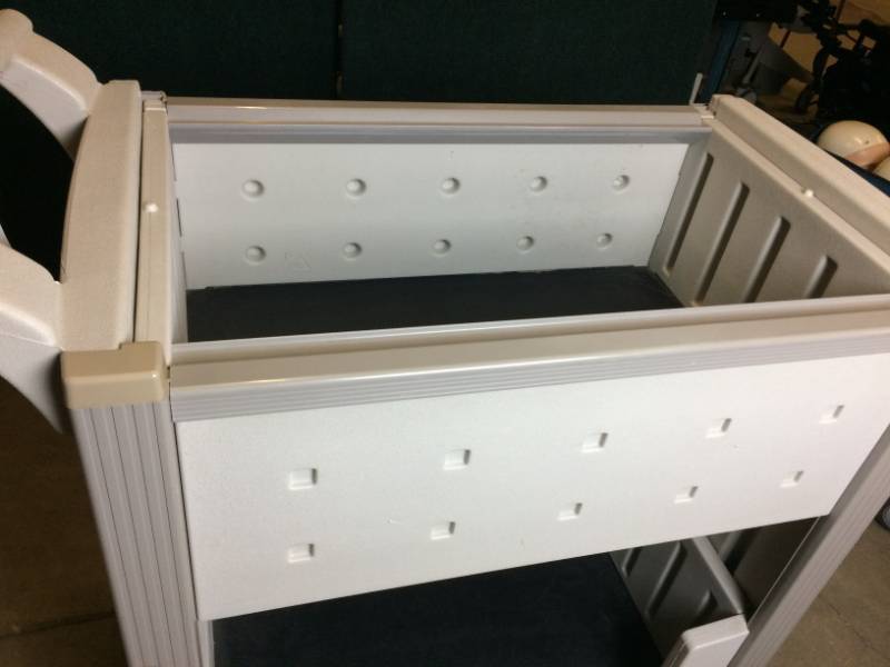 lot 11 image: Rubbermaid Eldon OfficeMedical Heavy Duty 2 Tier Cart&nbsp33 x 21 x 39h