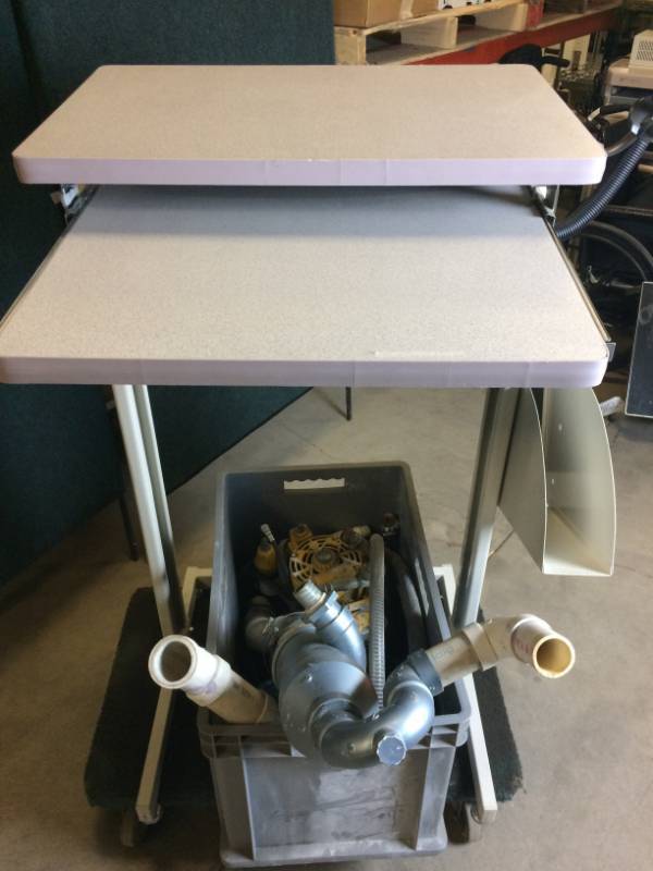 lot 12 image: AFC Industries Stationary Medical Workstation With Side Chart File Holder - Great Condition