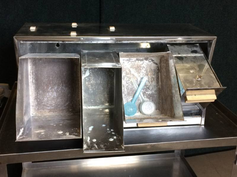 lot 21 image: Vintage KRESTLINE Speco CHROME CANISTER Bread Box COFFEE Tea SUGAR Flour