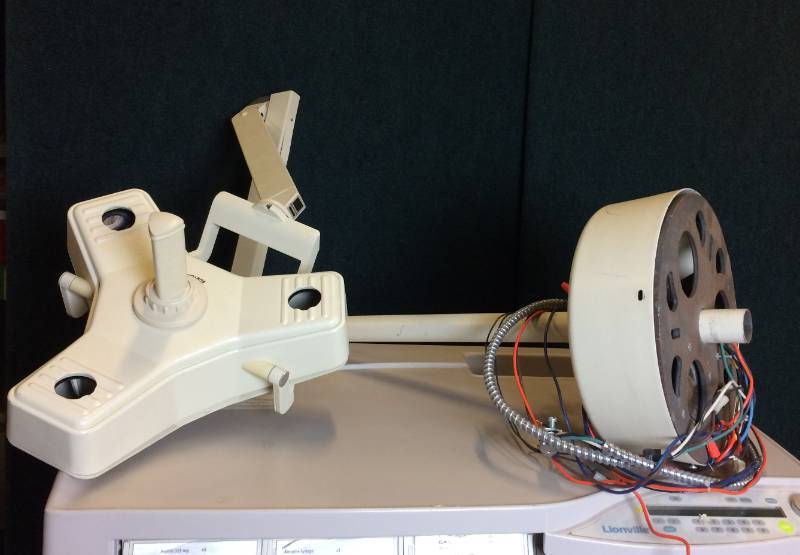 lot 3 image: MSRP $2000 Phillips Burton Ceiling Mount Flexible Arm Minor Surgery Light Examination Illumination Room - Great Working Condition