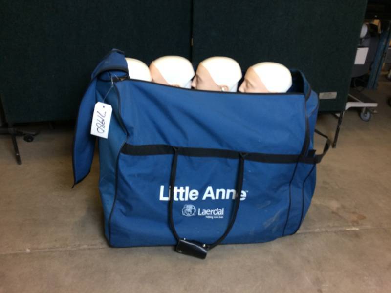 lot 22 image: MSRP $800 Laerdal Medical&nbspLittle Anne (4 Pack) CPR & First Aid Training Mannikins - Great Condition