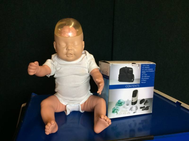 lot 29 image: Shaken Baby Demonstration Model &&nbspMedline Aeromist Portable Battery-Operated Nebulizer Compressor Kit