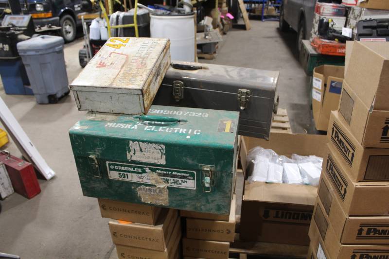 lot 95 image: Lot of (3) Metal Tool Boxes