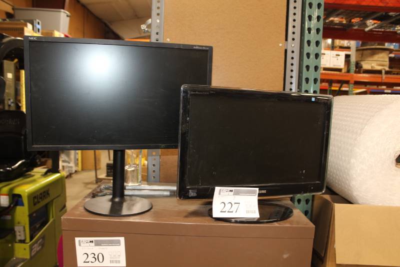 lot 227 image: Lot of (2) Samsung SyncMaster P2070 20in. Computer Monitor, NEC MultiSync EX231W 23in. Computer Monitor