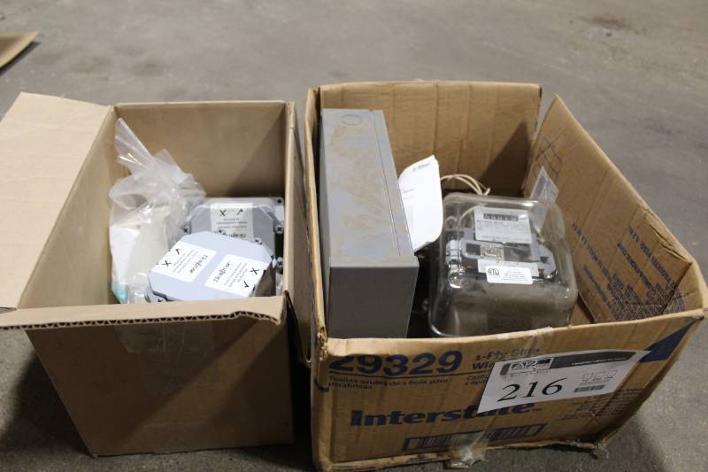 lot 216 image: Electrical Supplies - Scepter, Panduit Surface Raceway Single Gang Junction Box, Watthour Meter, E-Mon D-Mon stand-Alone KWH Meter