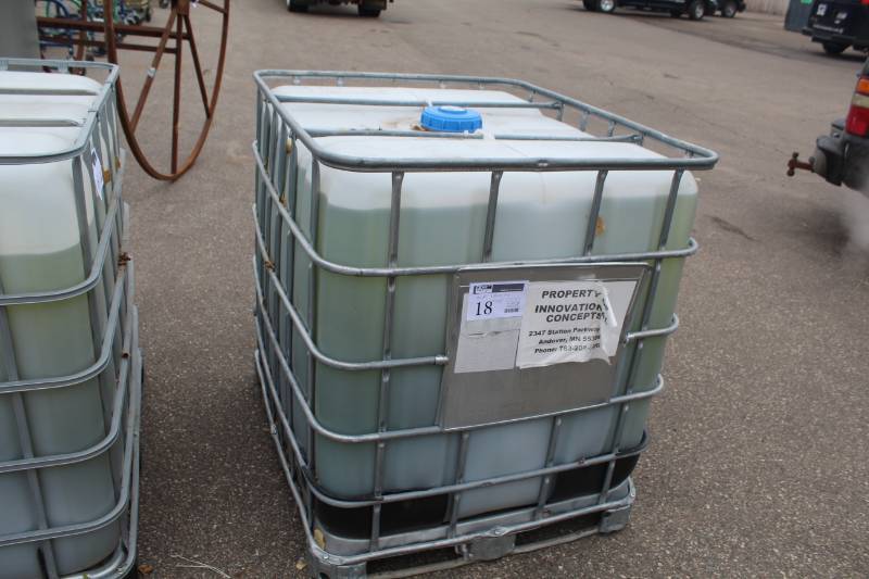 lot 18 image: Bulk Glycol 33% Water 67% Mix 250-Gallon Poly ContainerMetal Cage