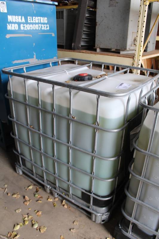 lot 19 image: Bulk Glycol 33% Water 67% Mix 250-Gallon Poly ContainerMetal Cage