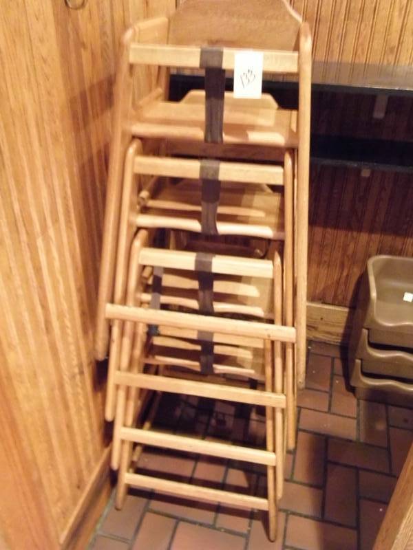 lot 133 image: 4 Wooden Booster Chairs