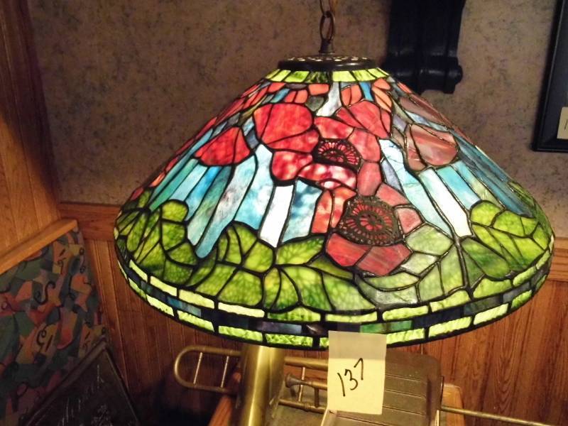 lot 137 image: Floral Hanging Lamp
