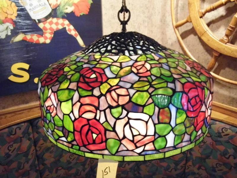 lot 151 image: Floral Hanging Lamp