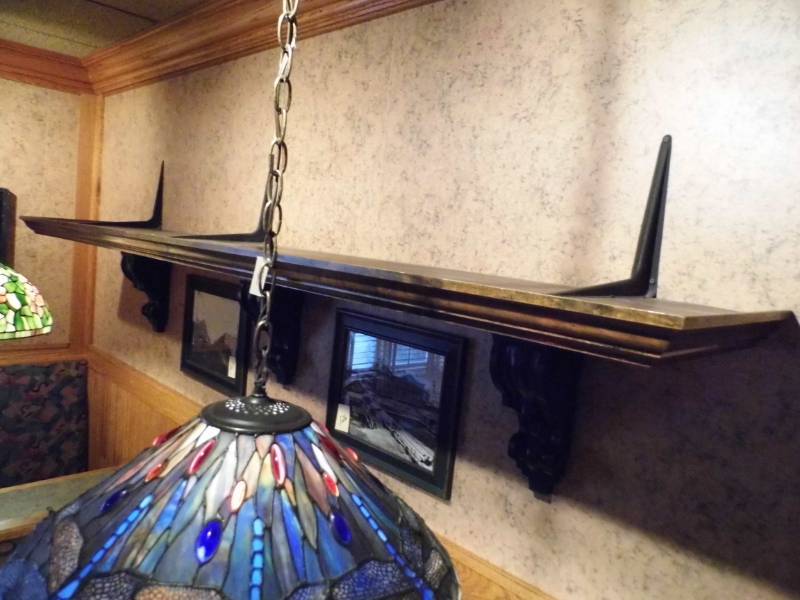 lot 169 image: Wooden Shelf w Korbels