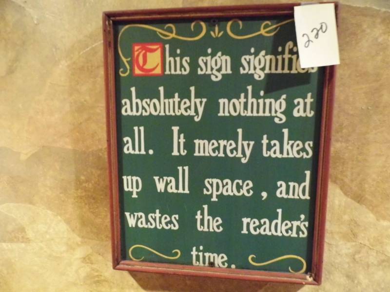 lot 220 image: This Sign Artwork