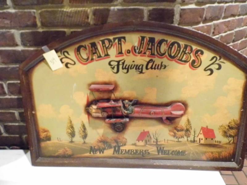 lot 314 image: capt Jacobs Flying Club 3D Sign