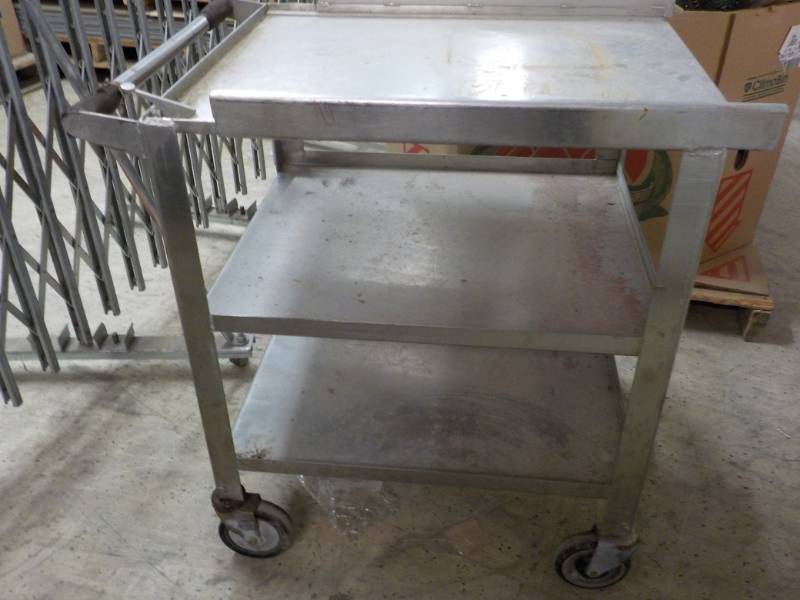 3 Shelf Stainless Steel Cart on Whe...