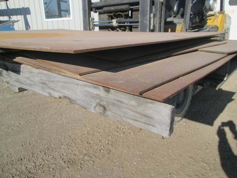 lot 1 image: Pallet stacked with steel sheets, 3...