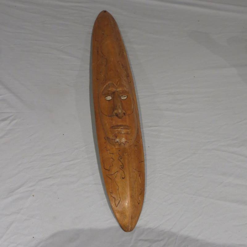 lot 13 image: Wooden Mask wShell Eyes