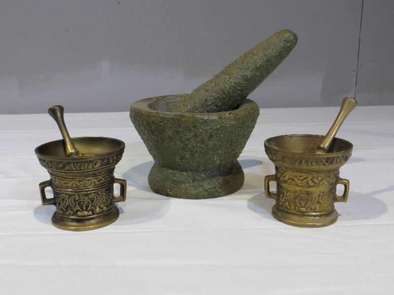 lot 56 image: Set of 3 Mortar & Pestles