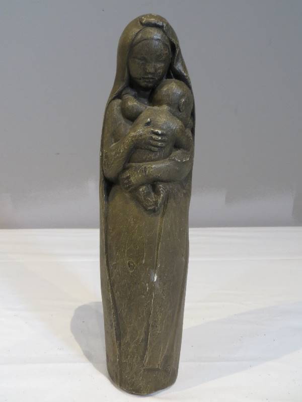 lot 63 image: Concrete Mother & Child Statue