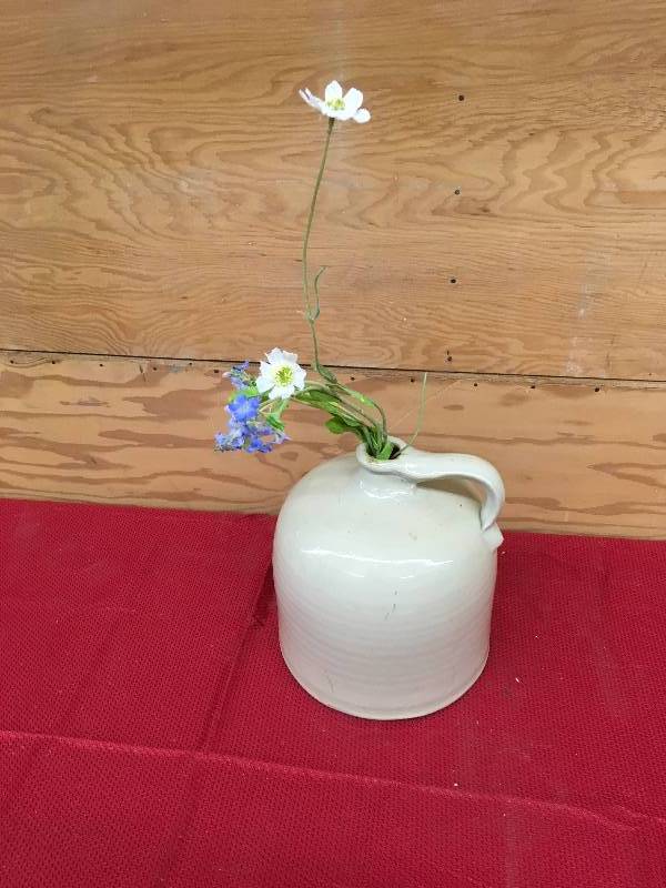 lot 249 image: Jar W Artificial Flowers