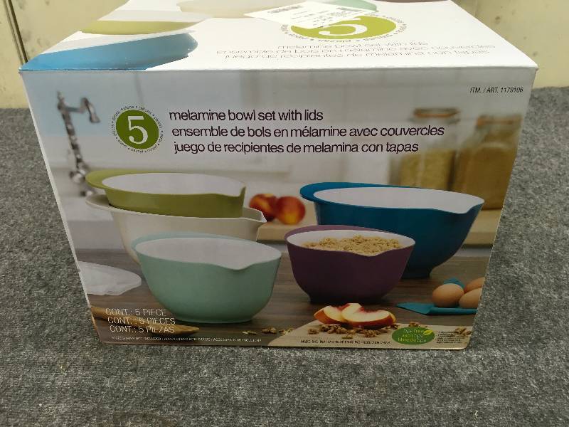 lot 530 image: 5pc Mixing Bowls, Retail $17.99