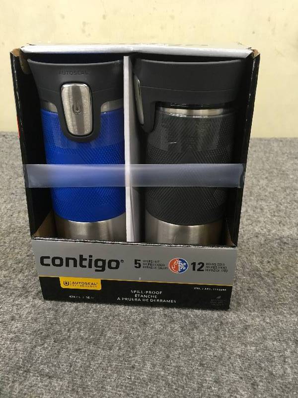lot 537 image: Contigo Thermal Mug 2PK, Retail $18.99
