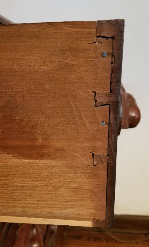 lot 26 image: Antique Walnut Carved 3 Drawer Dresser
