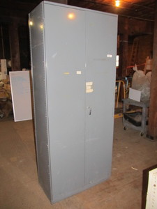 Large Industrial Steel Hallowell 2-Door Storage Cabinet w Shelving 18 Depth